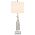 Настольная лампа с прямоугольным тканевым абажуром на белом мраморном основании Silver Threads варинант исполнения - 2 | Loft Concept в Ростове-на-Дону