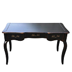 Стол письменный черный из массива березы с тремя выдвижными ящиками в стиле прованс Vintage варинант исполнения - 1 | Loft Concept в Ростове-на-Дону