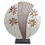 Настольная лампа из перламутра и дерева на подставке Indonesian Shell Flower варинант исполнения - 2 | Loft Concept в Ростове-на-Дону