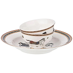 Сервиз обеденный из фарфора с изображением лошадей на 6 персон 23 предмета Porcelain Horse Set  варинант исполнения - 1 | Loft Concept в Ростове-на-Дону