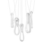 Подвесной светильник белого цвета с 6-ю изогнутыми плафонами Flow Loop варинант исполнения - 1 | Loft Concept в Ростове-на-Дону