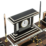 Настольный письменный набор с часами из природного камня обсидиана Team leader варинант исполнения - 5 | Loft Concept в Ростове-на-Дону