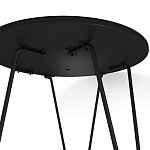 Стол журнальный с круглой столешницей из стекла на 3-х черных ножках Beige Marble варинант исполнения - 5 | Loft Concept в Ростове-на-Дону