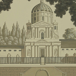 Обои ручная роспись Monuments of Paris Terre Foncée on scenic paper варинант исполнения - 2 | Loft Concept в Ростове-на-Дону