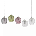 Подвесной светильник каскадный с 5-ю фактурными стеклянными плафонами Cascade with Relief Lampshades варинант исполнения - 3 | Loft Concept в Ростове-на-Дону