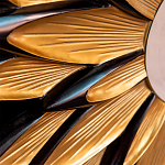 Зеркало-солнце в раме золотого и черного цвета Rays of Peace варинант исполнения - 2 | Loft Concept в Ростове-на-Дону