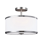 Потолочный светильник с цилиндрическим плафоомн из опалового матового стекла с металлическим обручем Feiss варинант исполнения - 1 | Loft Concept в Ростове-на-Дону