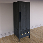 Узкий Шкаф Primo с 2 выдвижными ящиками Черный дуб варинант исполнения - 3 | Loft Concept в Ростове-на-Дону