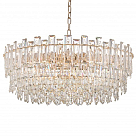 Круглая люстра с хрустальными подвесками на золотистом каркасе Gorgeous Crystal Light варинант исполнения - 9 | Loft Concept в Ростове-на-Дону