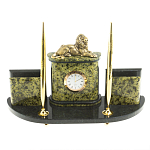 Настольный письменный набор из змеевика и бронзы с декором в виде льва Successful Leader варинант исполнения - 1 | Loft Concept в Ростове-на-Дону