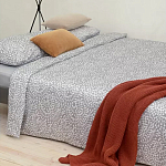 Постельное белье серого цвета с рисунком 200х220 см Blossom Essence варинант исполнения - 5 | Loft Concept в Ростове-на-Дону