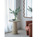 Столик приставной с круглой столешницей Textured Cream Table варинант исполнения - 7 | Loft Concept в Ростове-на-Дону