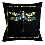 Подушка декоративная стрекоза сине-зелёный орнамент Ikat Pattern варинант исполнения - 1 | Loft Concept в Ростове-на-Дону