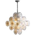 Люстра  с каскадом из круглых декоративных элементов  White Clear Glass Chandelier варинант исполнения - 1 | Loft Concept в Ростове-на-Дону