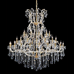 Люстра многоярусная с 53-мя лампочками и прозрачными хрустальными подвесками на основании золотого цвета Crystal lamps варинант исполнения - 1 | Loft Concept в Ростове-на-Дону