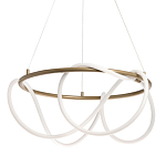 Люстра подвесная круглая золотого цвета с белыми изогнутыми световыми линиями Luke Lampco Tracer Lamp варинант исполнения - 1 | Loft Concept в Ростове-на-Дону