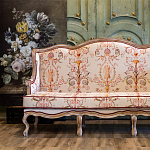 Трехместный диван из массива бука бежевый с растительным орнаментом Raffael Renaissance Beige Sofa варинант исполнения - 10 | Loft Concept в Ростове-на-Дону