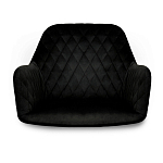 Стул с мягкой черной обивкой из велюра и подъемно-поворотным механизмом на колесиках Harper Black варинант исполнения - 3 | Loft Concept в Ростове-на-Дону