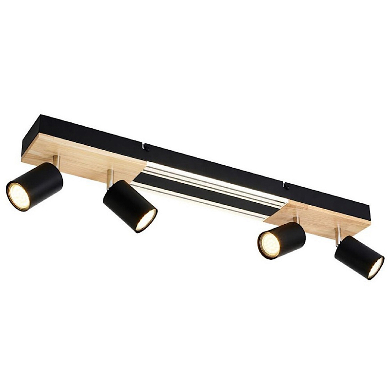 Потолочный светильник черный 70см GAVIN WOOD Черный матовый Прозрачный в Ростове-на-Дону | Loft Concept 