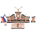 Настольный письменный набор из креноида с часами и декором в виде орла Marble Accessory варинант исполнения - 1 | Loft Concept в Ростове-на-Дону