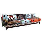 Большой Трехместный Диван с цветным принтом Qalakabusha Large Sofa варинант исполнения - 2 | Loft Concept в Ростове-на-Дону