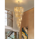 Люстра многоярусная с каркасом из металла и прозрачными подвесками FAIRYTREE Light варинант исполнения - 6 | Loft Concept в Ростове-на-Дону