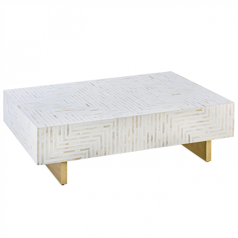   Cream Indian Bone Inlay coffee table   -- | Loft Concept 