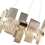 Люстра подвесная круглая с рифлёными прозрачными элементами и золотым основанием Aurea Vista варинант исполнения - 2 | Loft Concept в Ростове-на-Дону