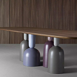 Обеденный стол деревянный с разноцветными фигурными ножками Cop варинант исполнения - 3 | Loft Concept в Ростове-на-Дону