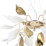 Люстра подвесная с белыми матовыми и золотыми глянцевыми листьями Wintery flovers варинант исполнения - 3 | Loft Concept в Ростове-на-Дону