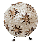 Настольная лампа из перламутра на металлическом каркасе Indonesian Ball варинант исполнения - 1 | Loft Concept в Ростове-на-Дону