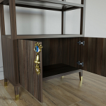 Стеллаж со стеклянными полками Elsa Dreams Walnut варинант исполнения - 5 | Loft Concept в Ростове-на-Дону