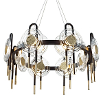 Люстра подвесная круглая черного цвета с круглыми прозрачными плафонами Virelia  варинант исполнения - 1 | Loft Concept в Ростове-на-Дону