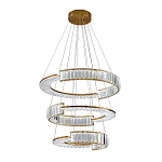 Светодиодная трехъярусная кольцевая люстра из хрусталя и стали с пультом для регулировки света Maude Crystal Light варинант исполнения - 1 | Loft Concept в Ростове-на-Дону