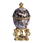 Шкатулка в форме яйца на величественных львах из фарфора с бронзовыми элементами Eden Garden варинант исполнения - 1 | Loft Concept в Ростове-на-Дону