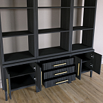 Модульный стеллаж Primo из трех составных элементов Черный дуб варинант исполнения - 4 | Loft Concept в Ростове-на-Дону