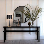 Настольная лампа с чёрным тканевым абажуром и металлическим корпусом золотого цвета Golden Arc варинант исполнения - 4 | Loft Concept в Ростове-на-Дону