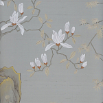 Обои ручная роспись Summer Night Blossom Colourway SC-122 on Wood Ash slub silk варинант исполнения - 2 | Loft Concept в Ростове-на-Дону