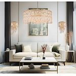 Люстра круглая с хрустальными подвесками на золотистом каркасе Roul Crystal Light варинант исполнения - 11 | Loft Concept в Ростове-на-Дону