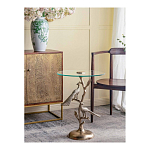 Столик с круглой стеклянной столешницей и корпусом в виде двух павлинов на ветке Table Two Peacocks варинант исполнения - 6 | Loft Concept в Ростове-на-Дону