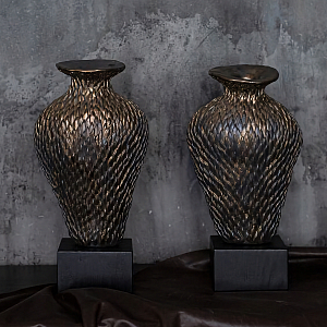 Вазы «Парные» на деревянных основаниях