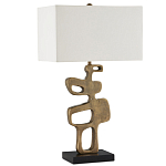 Настольная лампа с фигурным каркасом и прямоугольным тканевым абажуром Brutalist Profile варинант исполнения - 4 | Loft Concept в Ростове-на-Дону