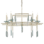 Люстра линейная с круглыми прозрачными подвесками  Horizontal Rectangular Chandelier варинант исполнения - 4 | Loft Concept в Ростове-на-Дону