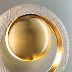 Бра с бежевым текстурным кольцом и латунным шаром в центре Tactile  варинант исполнения - 7 | Loft Concept в Ростове-на-Дону