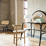 Письменный стол с круглой плетёной панелью для крепления заметок Allegory варинант исполнения - 2 | Loft Concept в Ростове-на-Дону