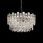 Круглая люстра с хрустальными подвесками на серебряном каркасе Gorgeous Crystal Light варинант исполнения - 1 | Loft Concept в Ростове-на-Дону