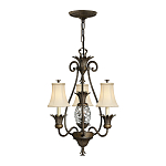 Люстра бронзового цвета с 3-мя кремовыми текстильными абажурами Hinkley варинант исполнения - 2 | Loft Concept в Ростове-на-Дону