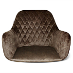 Барный стул со спинкой и подлокотниками на 4-х черных ножках Douglas Rhombus Коричневый Велюр варинант исполнения - 3 | Loft Concept в Ростове-на-Дону