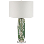 Настольная лампа керамическая с кремовым абажуром Scenic Column варинант исполнения - 5 | Loft Concept в Ростове-на-Дону