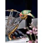 Чаша из прозрачного стекла на бронзовых ножках с фигурками попугаев Eden Garden варинант исполнения - 3 | Loft Concept в Ростове-на-Дону